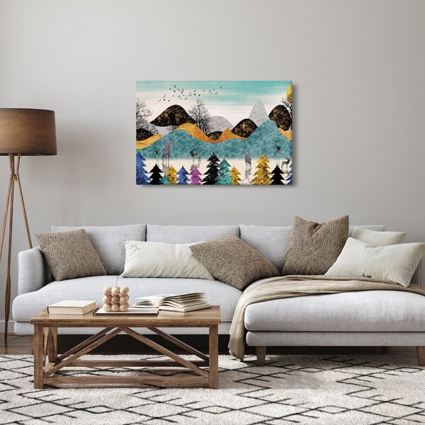 Grafikus kép szarvas (90x60 cm)