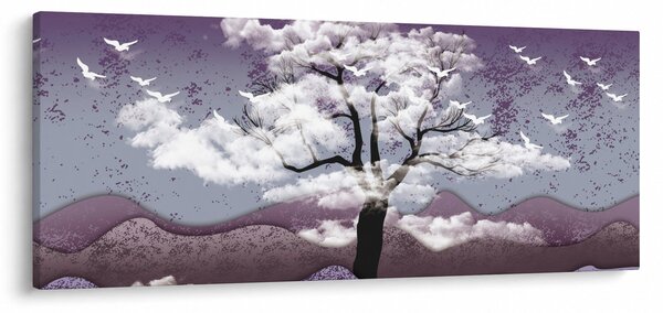 Kép - Fa a felhőkben (120x50 cm)