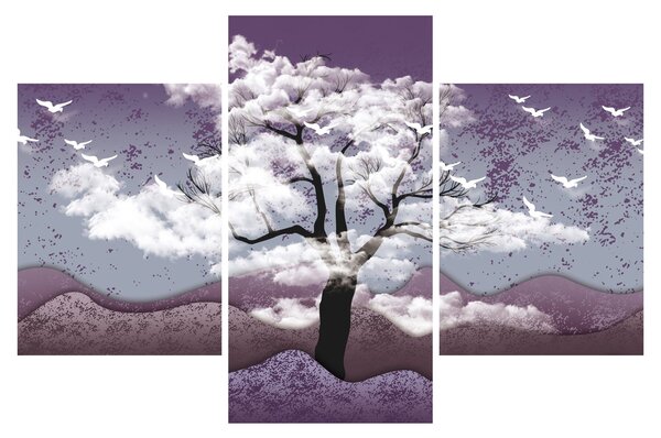 Kép - Fa a felhőkben (90x60 cm)