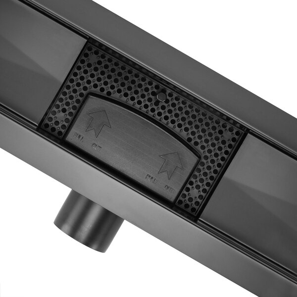 Rea Neox Black Matt, lineáris vízelvezető csatorna 50 cm, 2 az 1-ben minta, fekete matt, REA-G6600