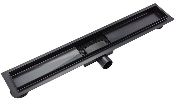 Rea Neox Black Matt, lineáris vízelvezető csatorna 50 cm, 2 az 1-ben minta, fekete matt, REA-G6600