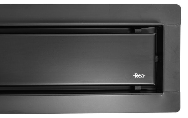 Rea Neox Black Matt, lineáris vízelvezető csatorna 50 cm, 2 az 1-ben minta, fekete matt, REA-G6600