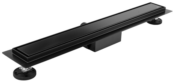Rea Neox Black Matt, lineáris vízelvezető csatorna 50 cm, 2 az 1-ben minta, fekete matt, REA-G6600