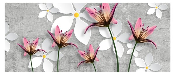 Virágos absztrakció képe (120x50 cm)