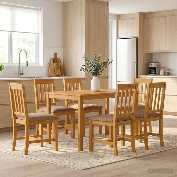 VidaXL Étkezőgarnitúra 7 db Szürke Tömör Tölgyfa