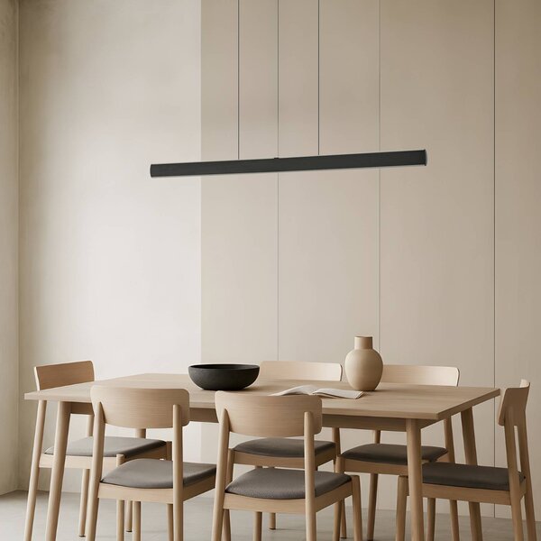 Lucande LED lógó lámpa Arvon, fekete, 117 cm, dimmelhető, CCT, dimmelhető, Fekete, Nappali / Étkező, fém, Modern