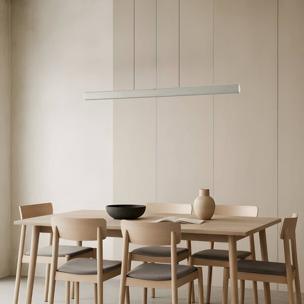 Lucande LED lógó lámpa Arvon, alumínium színű, 117 cm, dimmelhető, CCT, dimmelhető, Alu / szürke / cink, Nappali / Étkező, fém, Modern