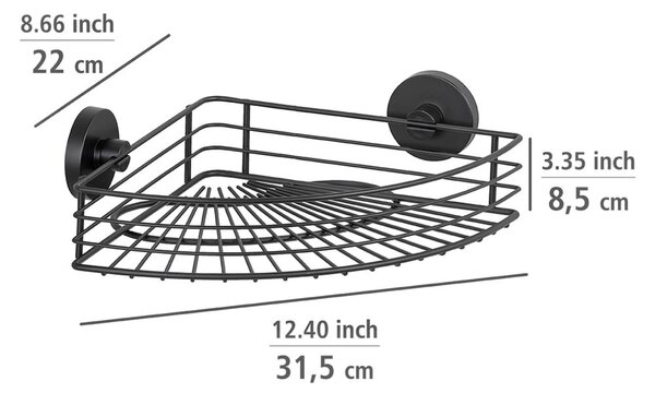 Vacuum-Loc® Bari fekete fürdőszobai sarokpolc - Wenko