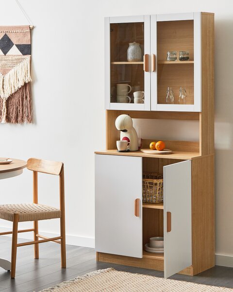 Üveges vitrin CYGNET 80 cm Fehér