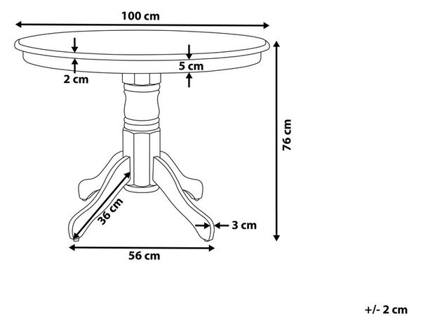 Étkezőasztal AKRON Barna kőris 100 cm 100 cm Keményfa