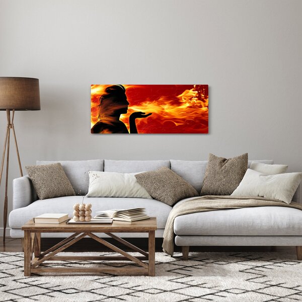 Egy nő képe lángokkal (120x50 cm)