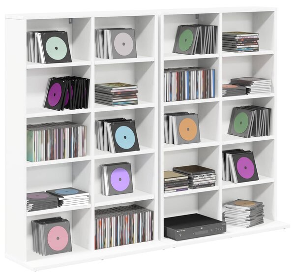VidaXL CD szekrény 2 db Fehér 65 x 23,5 x 97,5 cm Szerelt Fa