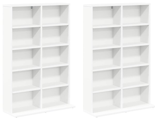 VidaXL CD szekrény 2 db Fehér 65 x 23,5 x 97,5 cm Szerelt Fa