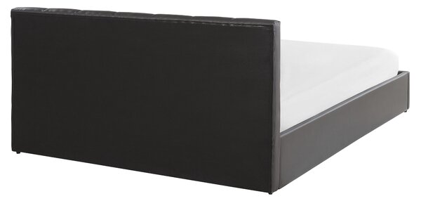 Ágyneműtartós ágy Műbőr DREUX 160 x 200 cm Sötétszürke