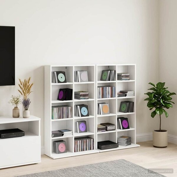 VidaXL CD szekrény 2 db Fehér 65 x 23,5 x 97,5 cm Szerelt Fa