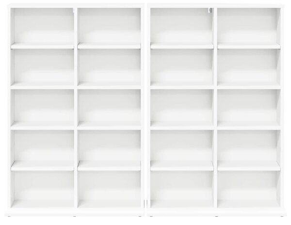 VidaXL CD szekrény 2 db Fehér 65 x 23,5 x 97,5 cm Szerelt Fa