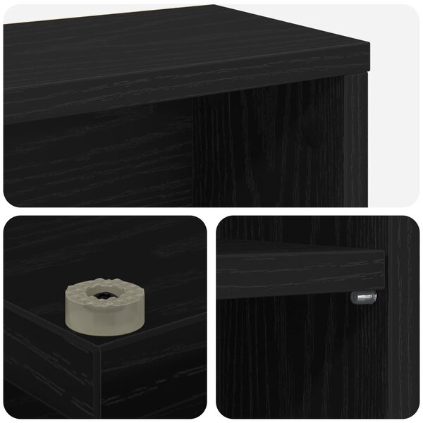 VidaXL CD szekrény 2 db Fekete Tölgy 65 x 23,5 x 97,5 cm Szerelt Fa