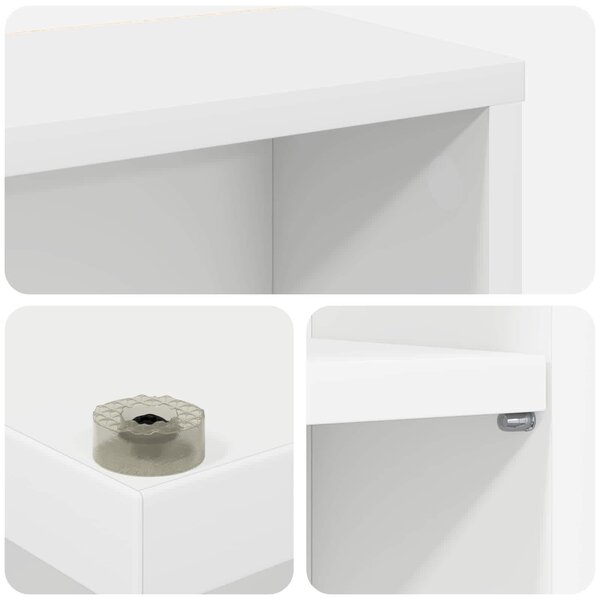 VidaXL CD szekrény 2 db Fehér 60 x 17 x 92 cm Szerelt Fa