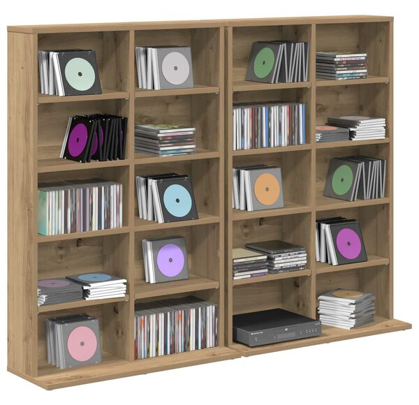 VidaXL CD szekrény 2 db Kézműves Tölgy 65 x 23,5 x 97,5 cm Szerelt Fa