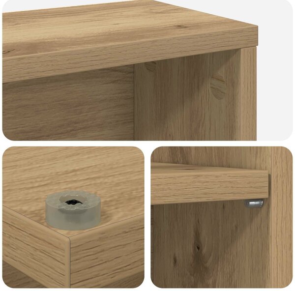 VidaXL CD szekrény 2 db Kézműves Tölgy 65 x 23,5 x 97,5 cm Szerelt Fa