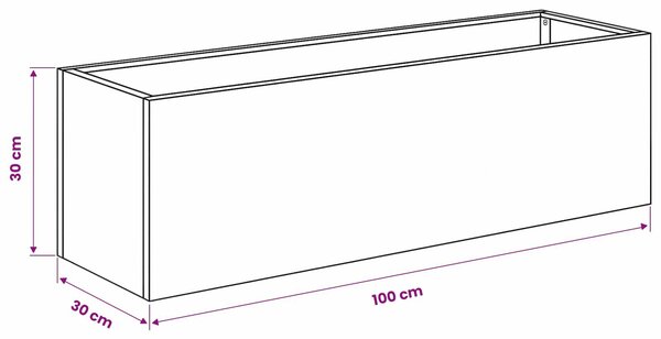 VidaXL Kerti cserép 2 db Ezüst 80 x 30 x 30 cm Rozsdamentes Acél