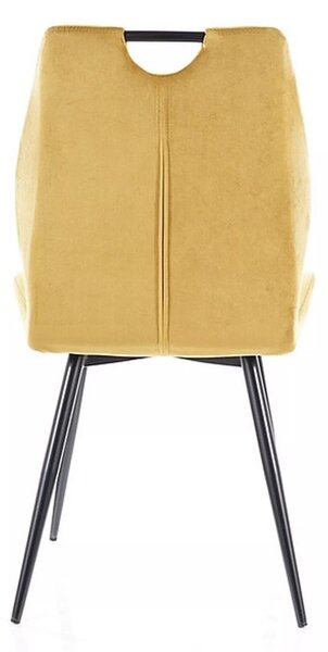 Arco Velvet Curry Bársony Étkezőszék Fekete Fém Lábakkal