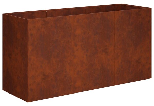 VidaXL Kerti cserép Rozsdás 120 x 40 x 60 cm Időjárásálló Acél