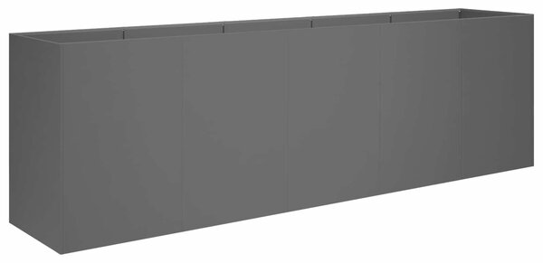 VidaXL Kerti cserép Fekete 200 x 40 x 60 cm Hidegen hengerelt acél