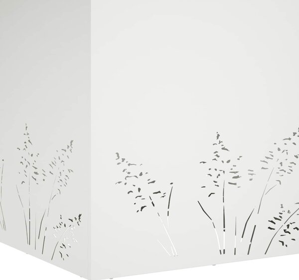 VidaXL Kerti cserép 2 db Fehér 50 x 50 x 49 cm Hidegen hengerelt acél