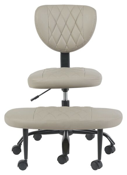 Ergonomikus térdeplőszék, szürkésbarna Taupe ekobőr/fekete, SAMER