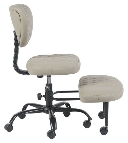 Ergonomikus térdeplőszék, szürkésbarna Taupe ekobőr/fekete, SAMER