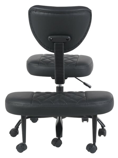 Ergonomikus térdeplőszék, fekete műbőr/fekete, SAMER