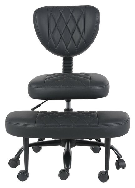 Ergonomikus térdeplőszék, fekete műbőr/fekete, SAMER