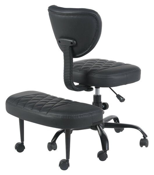Ergonomikus térdeplőszék, fekete műbőr/fekete, SAMER