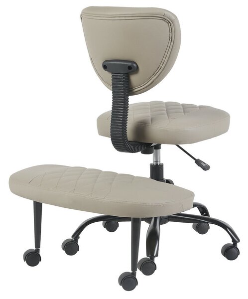 Ergonomikus térdeplőszék, szürkésbarna Taupe ekobőr/fekete, SAMER