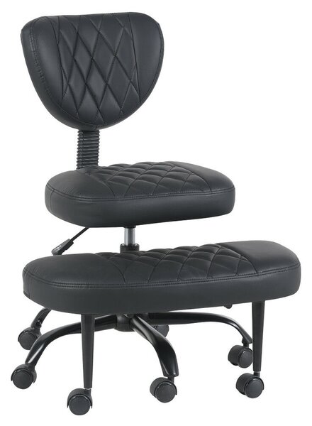 Ergonomikus térdeplőszék, fekete műbőr/fekete, SAMER