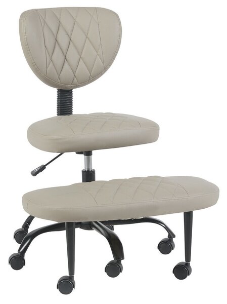 Ergonomikus térdeplőszék, szürkésbarna Taupe ekobőr/fekete, SAMER