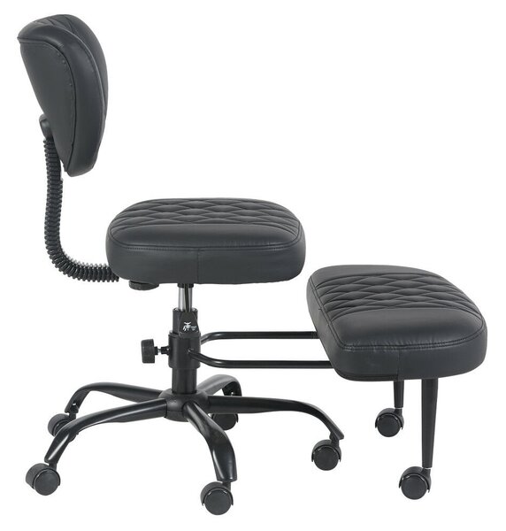 Ergonomikus térdeplőszék, fekete műbőr/fekete, SAMER