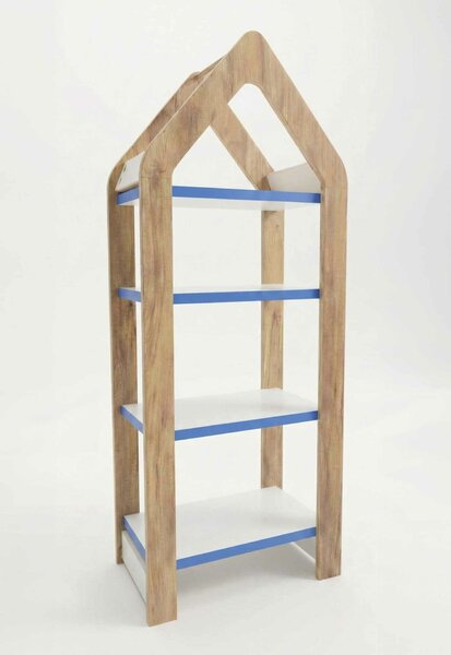 Hanah Home Multi Purpose Shelf Blue Walnut White Artmtkslhf4 - Blue