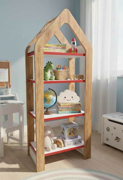 Hanah Home Többcélú Polc Piros Dió Fehér Artmtkslhf4 - Piros