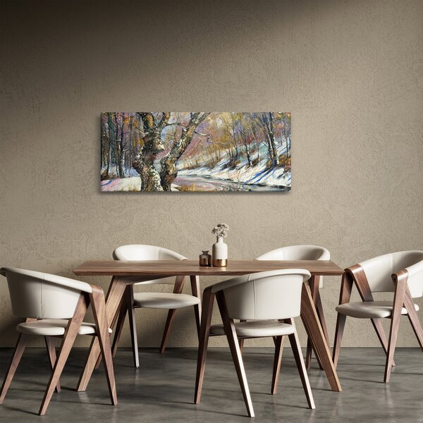 Egy festett téli táj képe (120x50 cm)