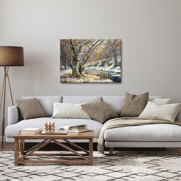 Egy festett téli táj képe (70x50 cm)