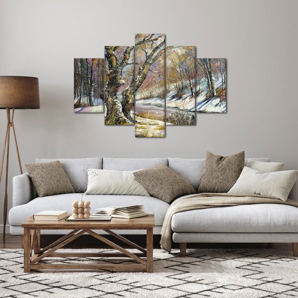 Egy festett téli táj képe (150x105 cm)