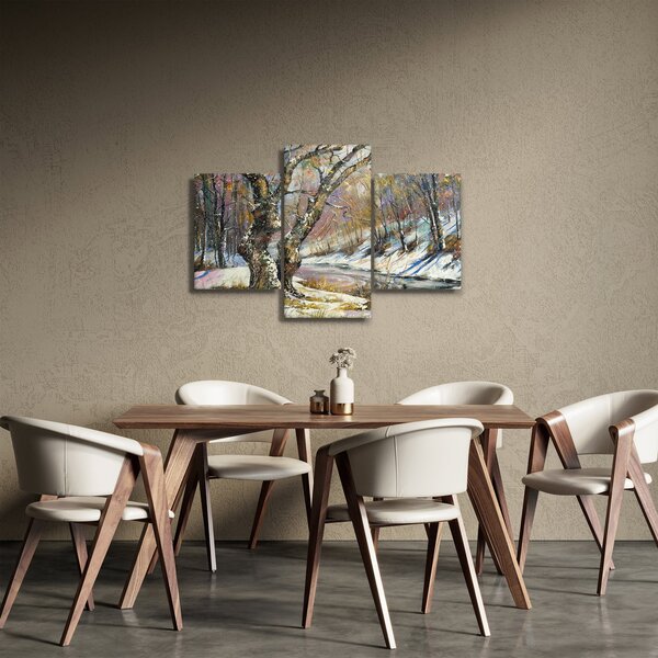 Egy festett téli táj képe (90x60 cm)