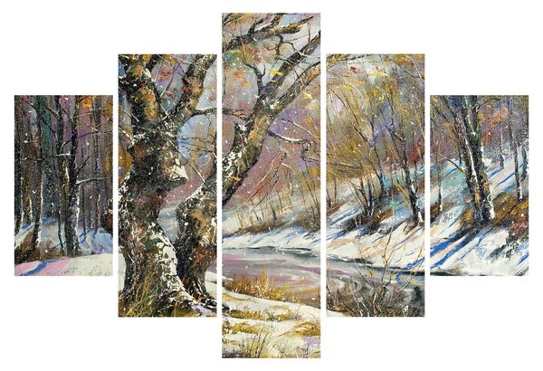 Egy festett téli táj képe (150x105 cm)