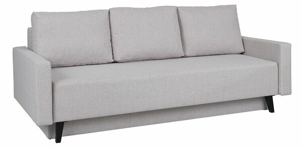 Kanapéágy Delbene 128, Kárpit, 86x215x95cm, Fényes fekete, Szürke