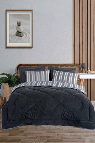 L'essential Maison egyszemélyes paplan antracit Soft Line - Antracit