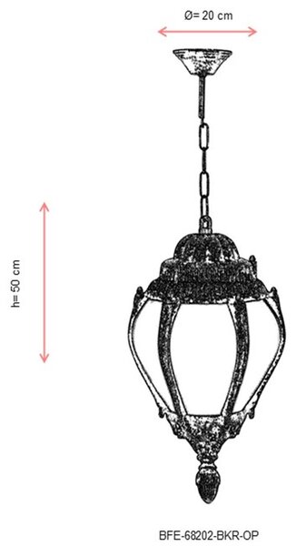 Opviq Kültéri csillár Barna BFE-68202-BKR-OP