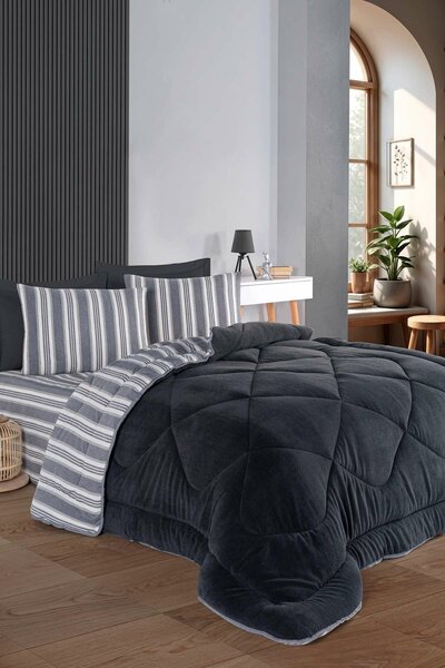 L'essential Maison egyszemélyes paplan antracit Soft Line - Antracit