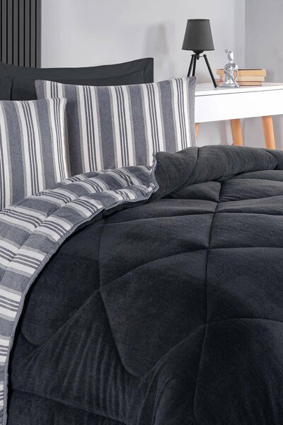L'essential Maison egyszemélyes paplan antracit Soft Line - Antracit